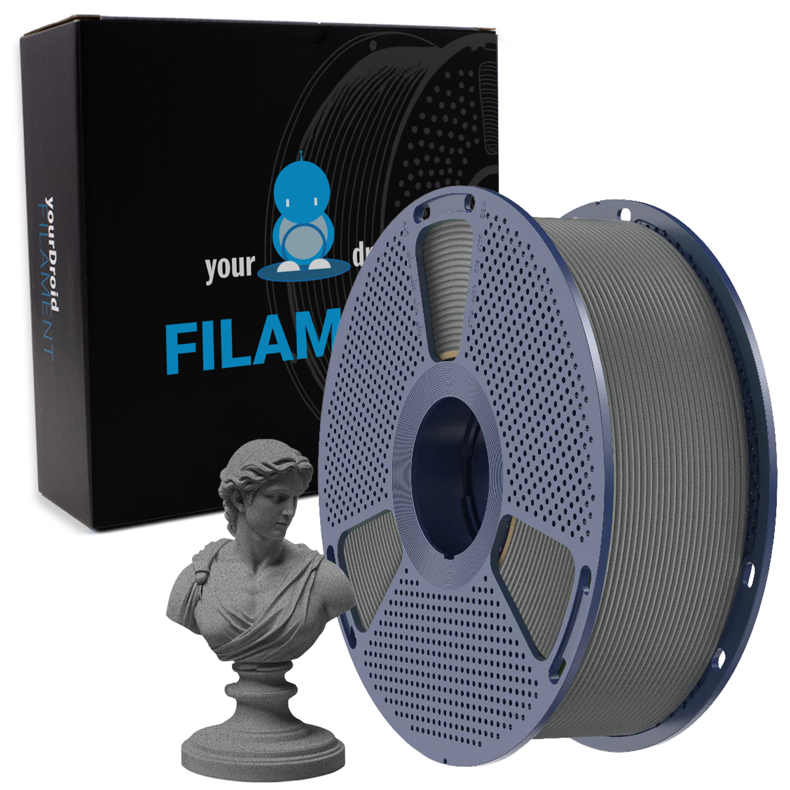 yourDroid highspeed PLA Filament Marmor Ashen Concrete 1.75mm 1kg