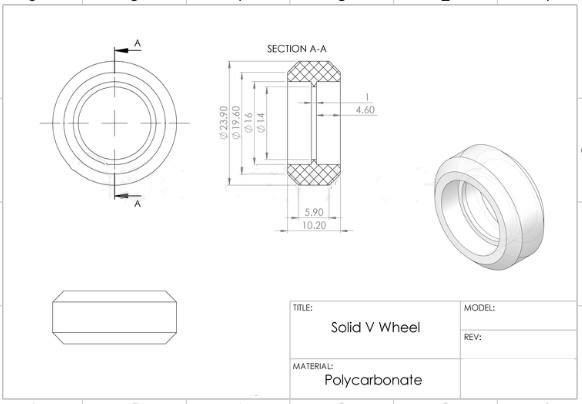 CNC Clear Polycarbonate Xtreme Solid V Wheel Kit