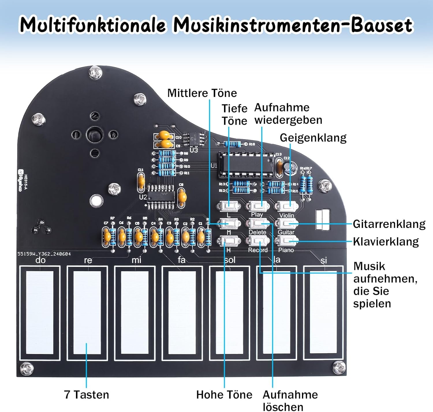Bausatz Elektronisches Piano mit Touchfunktion und Aufnahme
