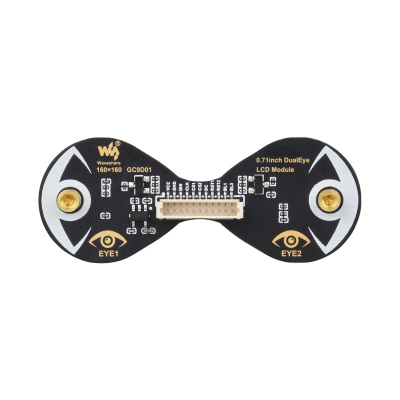 Waveshare 0.71" Dual Eye Display – 2× runde IPS-Displays mit 160×160 px, GC9D01, SPI