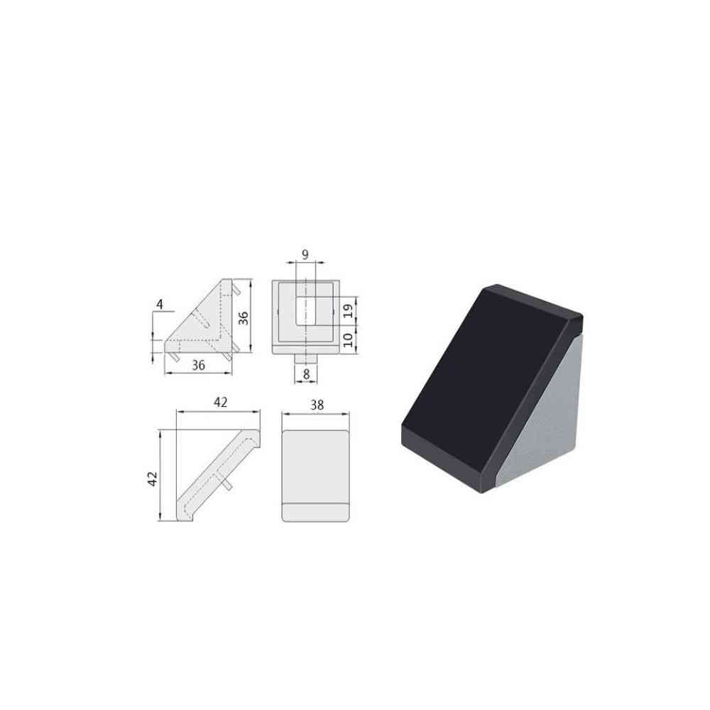 Eckwinkel mit Abdeckung Nut 10 für 4040 Aluminiumprofile