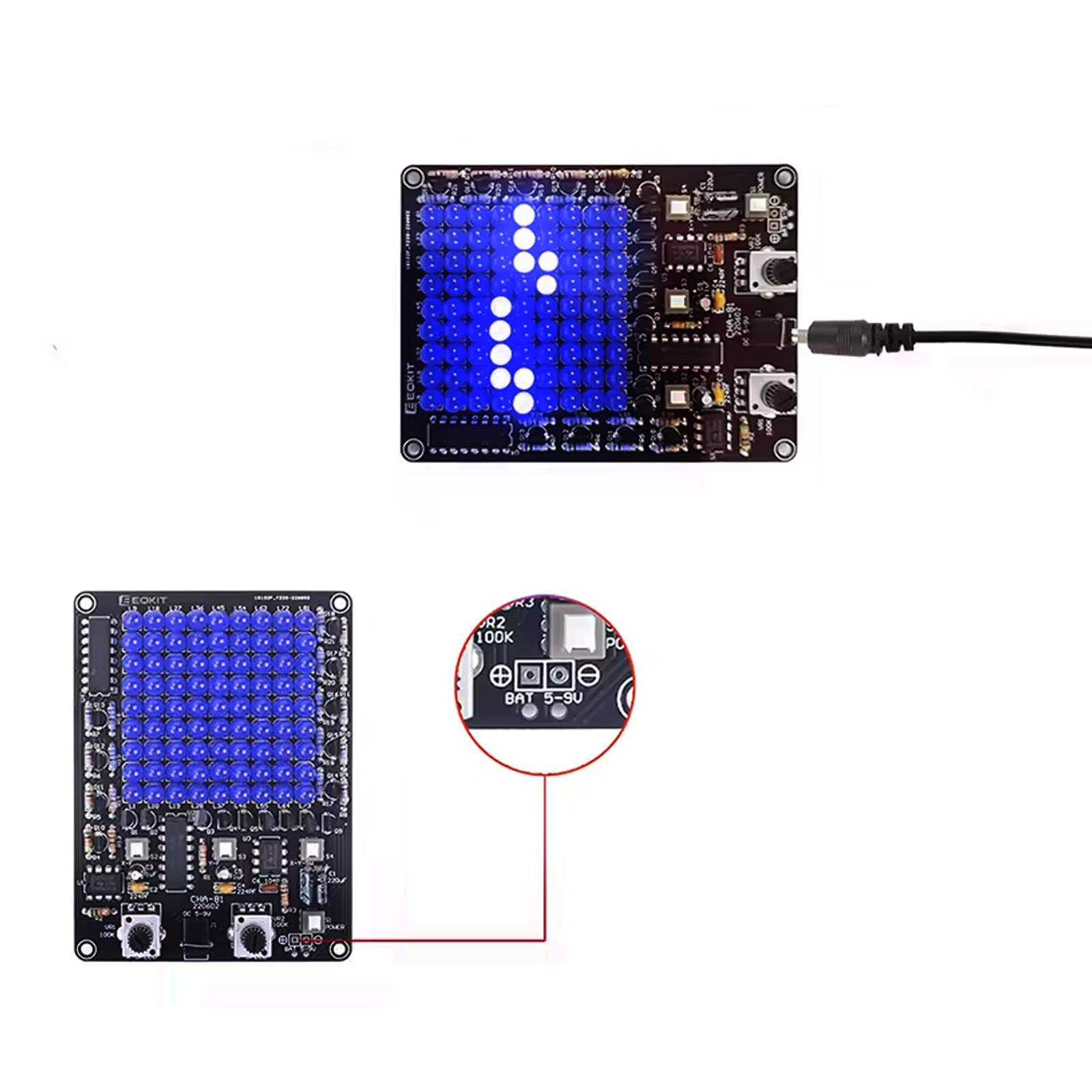 Bausatz: LED Spiel – DIY Lötkit mit 81 blauen LEDs & Lauflichteffekt