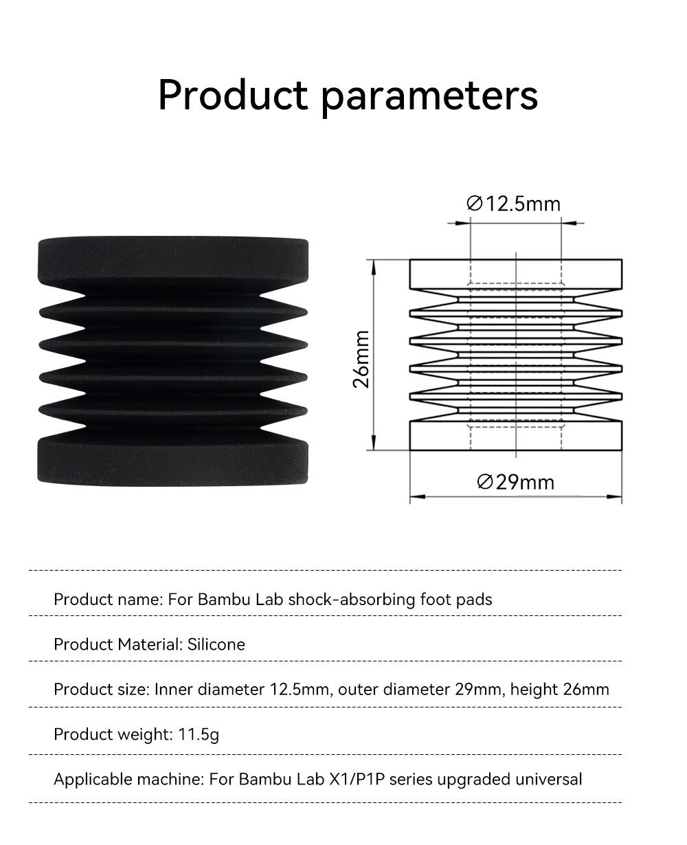 Anti-Vibrations-Füße für P1P/P1S/X1/X1C (4 Stück)
