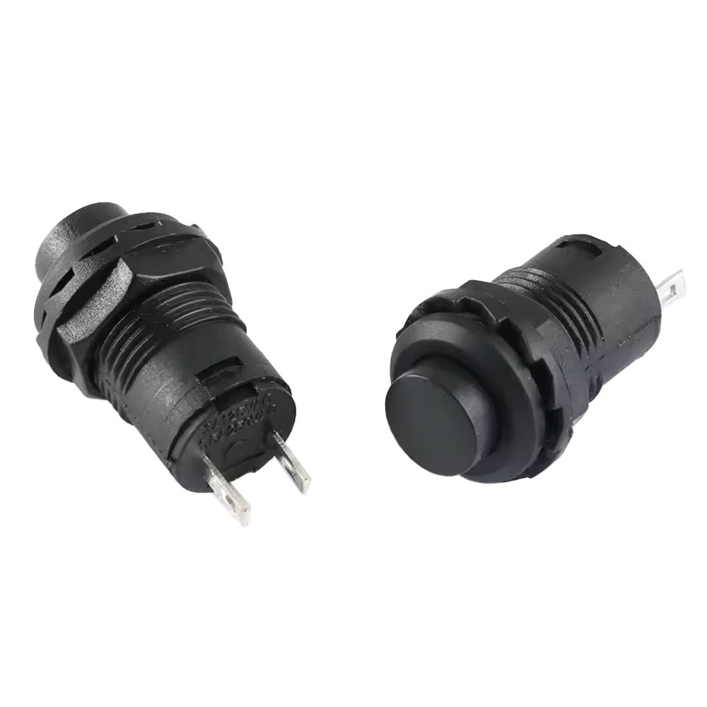 5x Druckschalter selbstsichernd 12mm DS-428 Schwarz