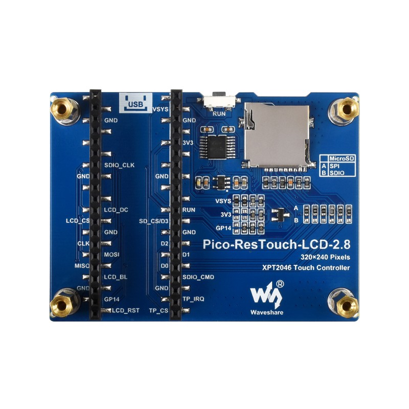 Waveshare 2.8" Touch Display Modul für Raspberry Pi Pico
