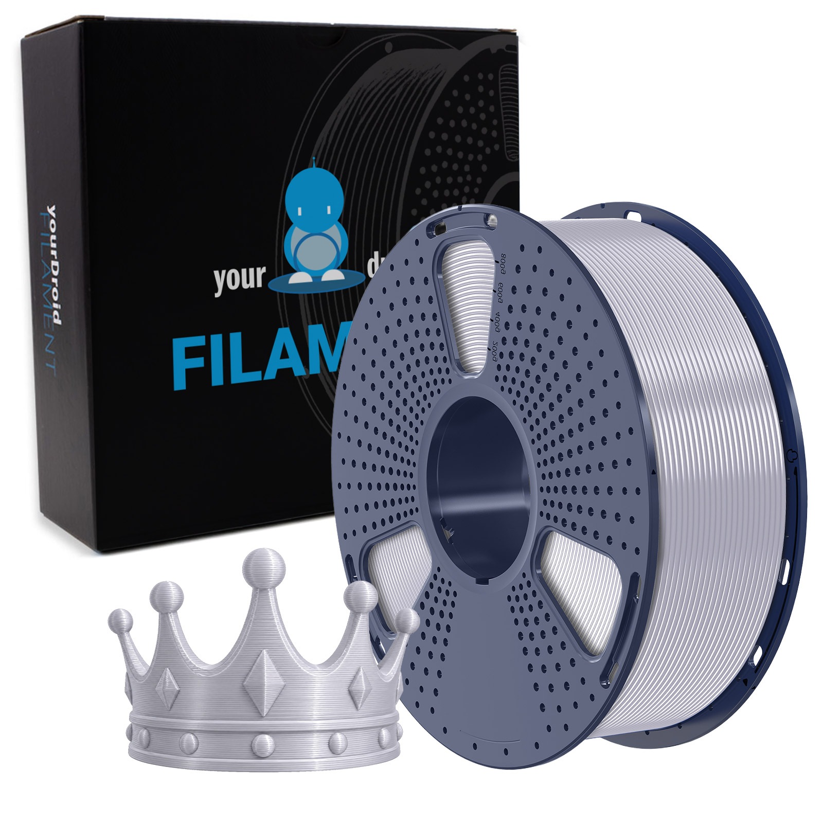 yourDroid BioSilk PLA PLUS Filament Silber 1.75mm 1kg