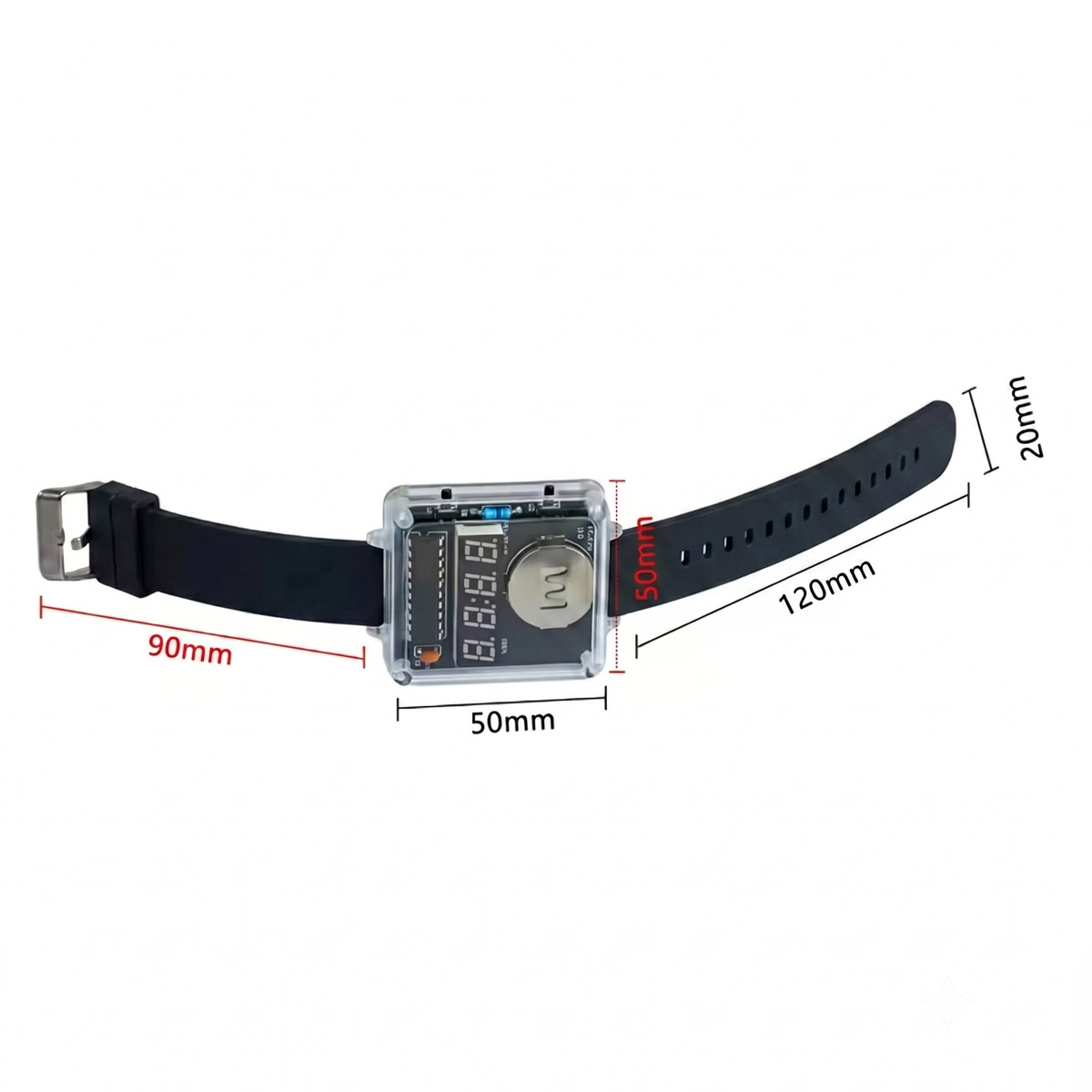 Bausatz DIY Armbanduhr zum Löten (schwarzes Band)
