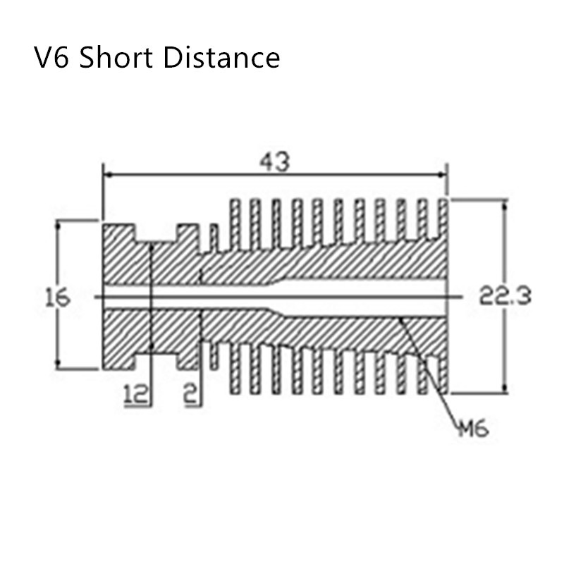 J-head V6 1.75mm Short-distance Kühlkörper