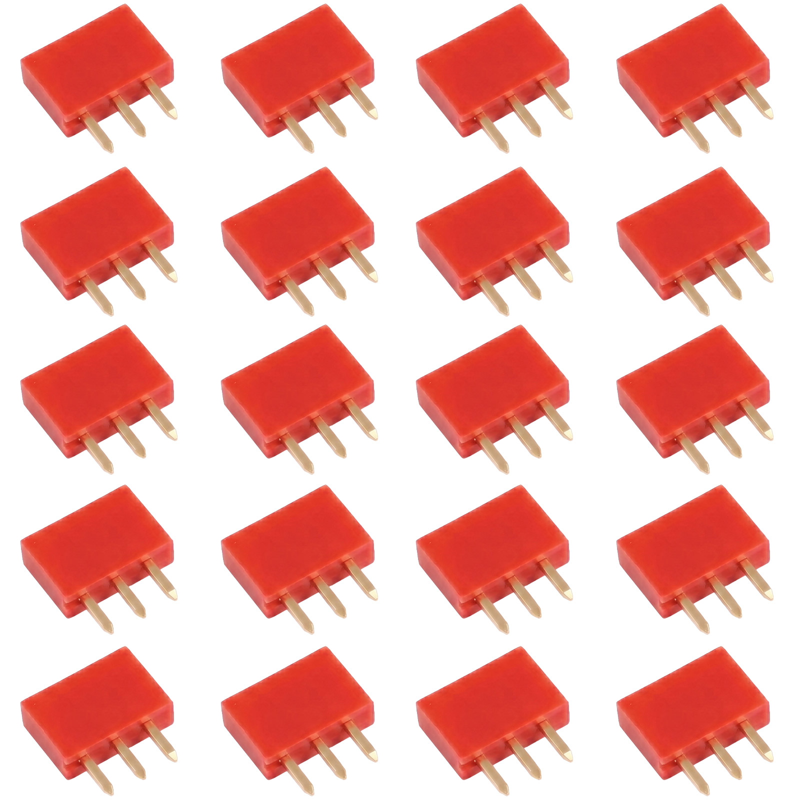 20x Buchsenleiste 3 Pin 2,54mm Rot