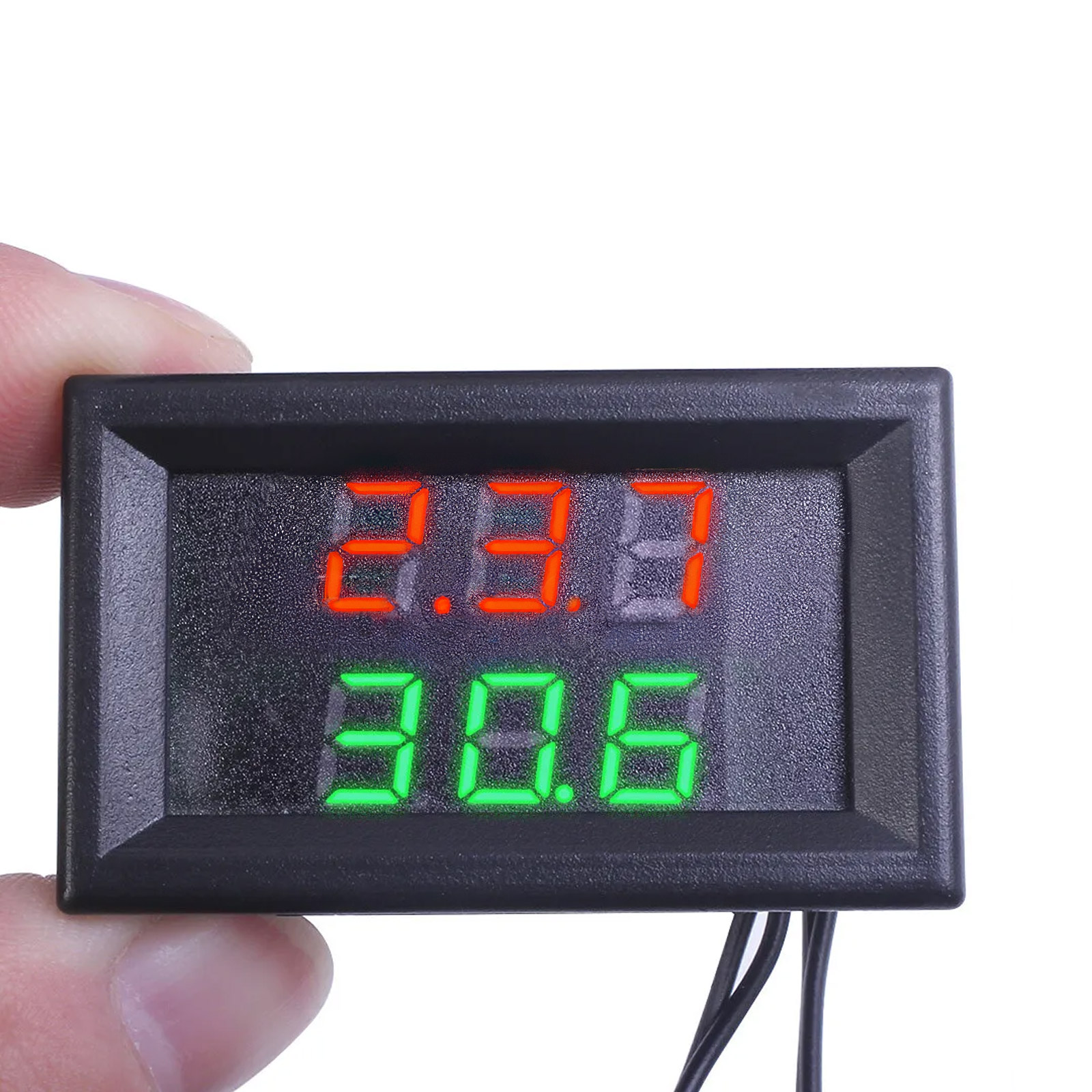 Doppel LED Anzeige mit wasserfesten Temperatursensor DC 4-28V (Rot & Grün)