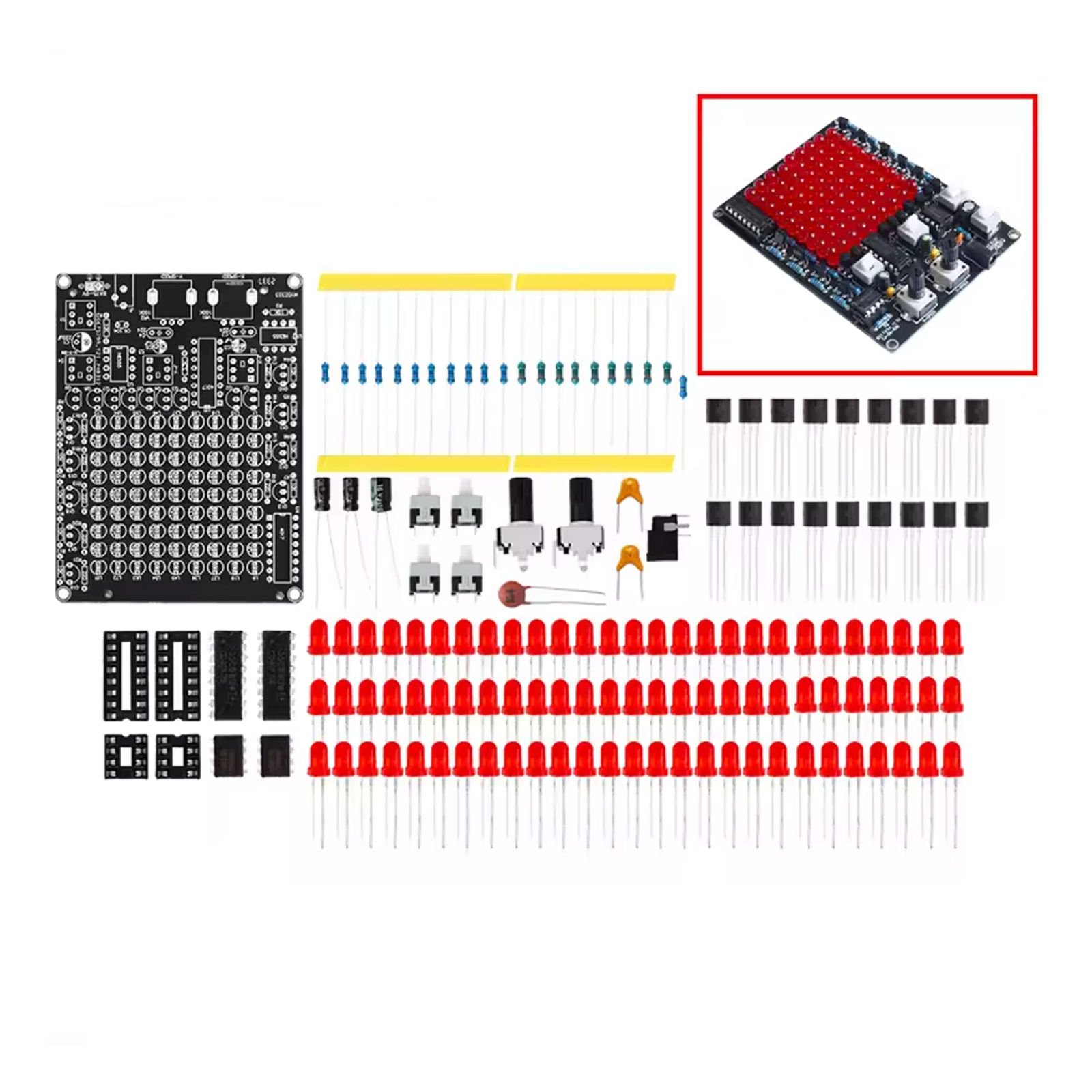 Bausatz: LED Spiel – DIY Lötkit mit 81 roten LEDs & Lauflichteffekt