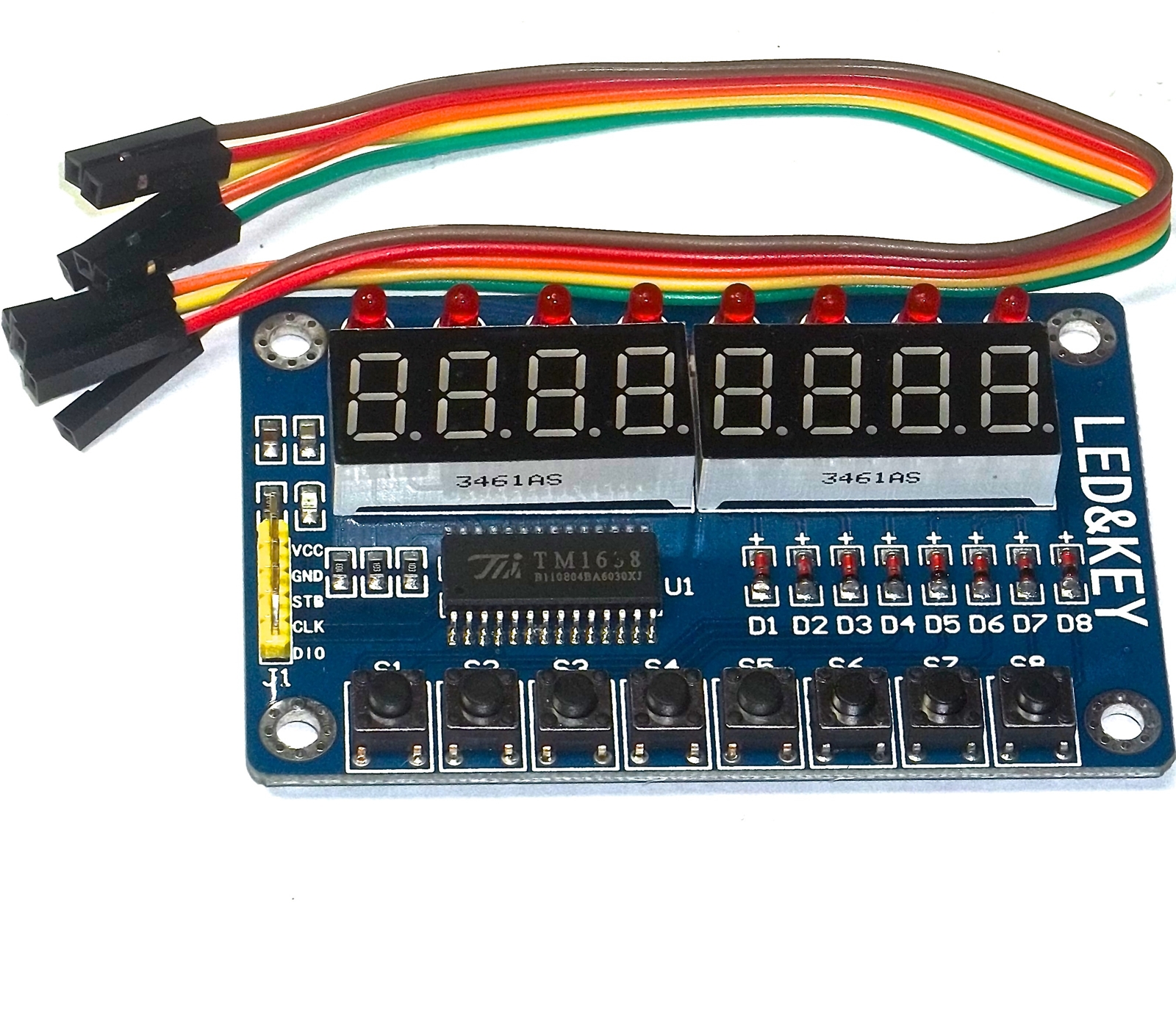 TM1638 8 Taster mit 8-stelligem Display und 8 LEDs