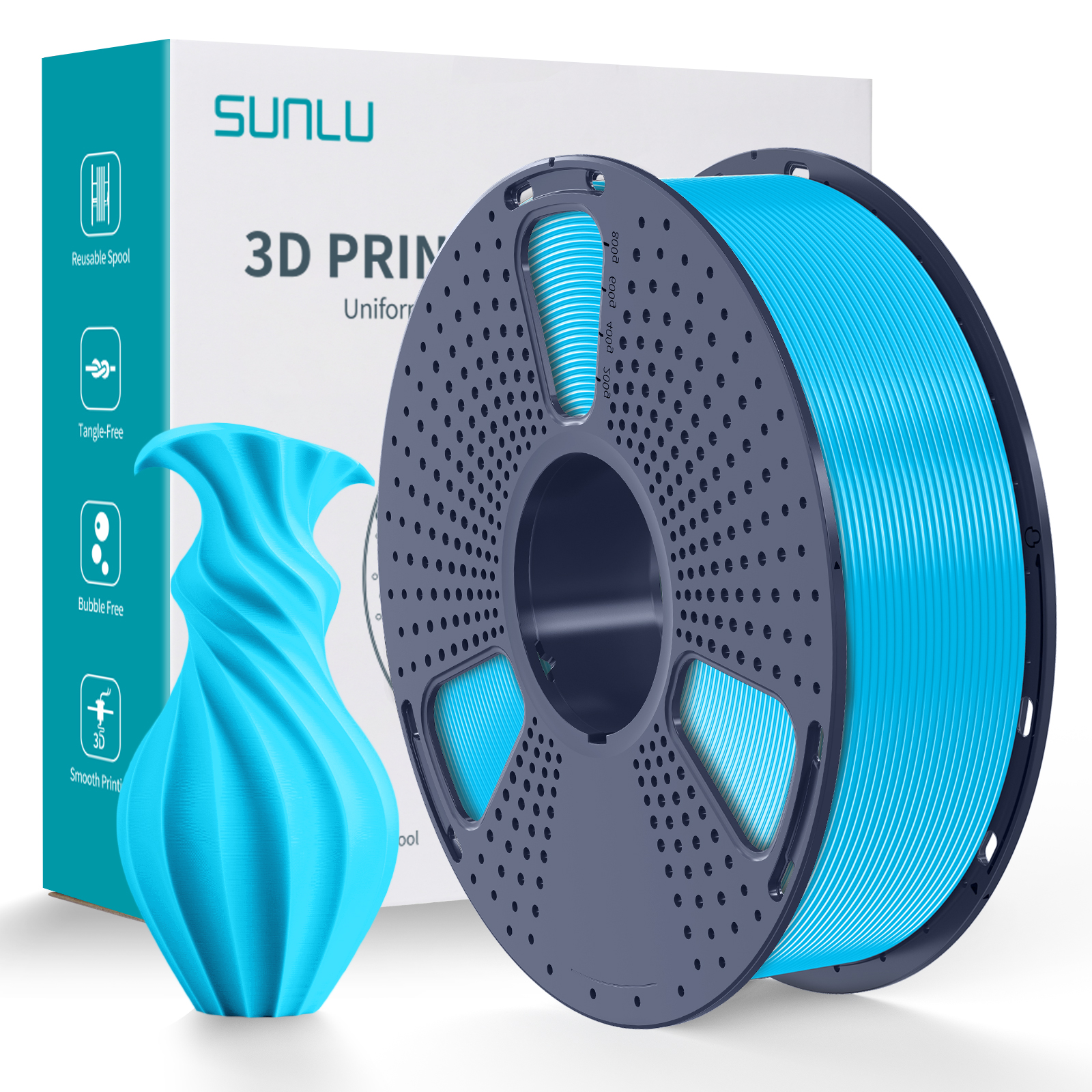 Sunlu PLA+ Filament Sky Blue (Macaron) 1.75mm 1kg