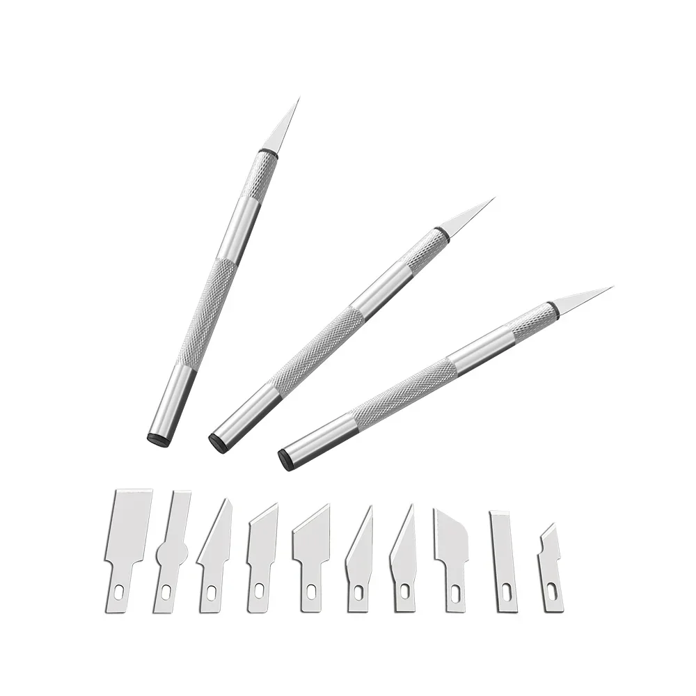13-in-1 Präzisionsmesser Skalpell Cutter Set mit 3 Griffen & 13 Klingen im Etui