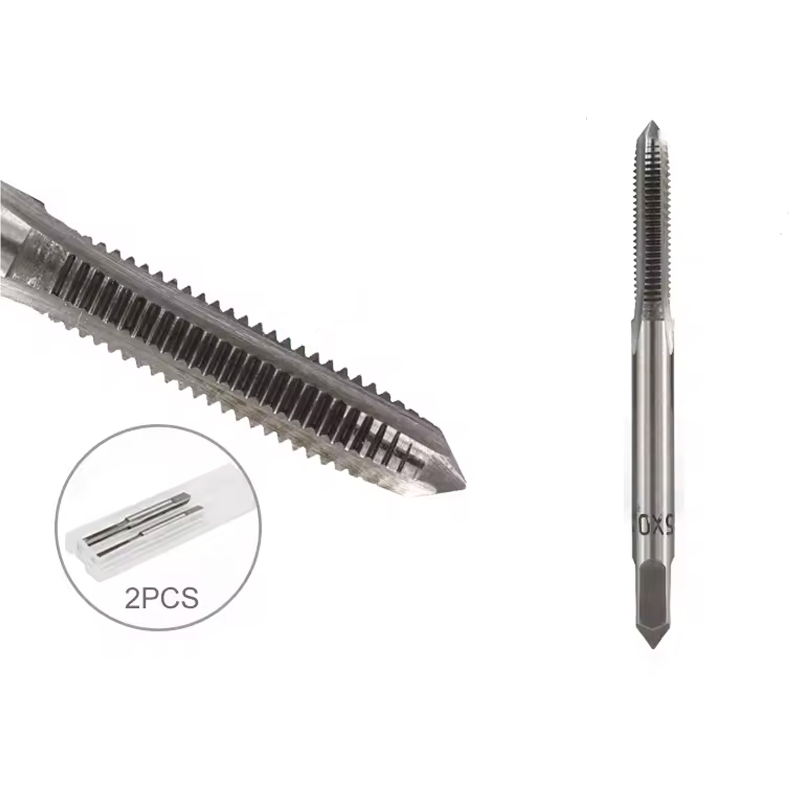 2x M5 Gewindebohrer HSS – Metrischer Handgewindebohrer mit gerader Nut