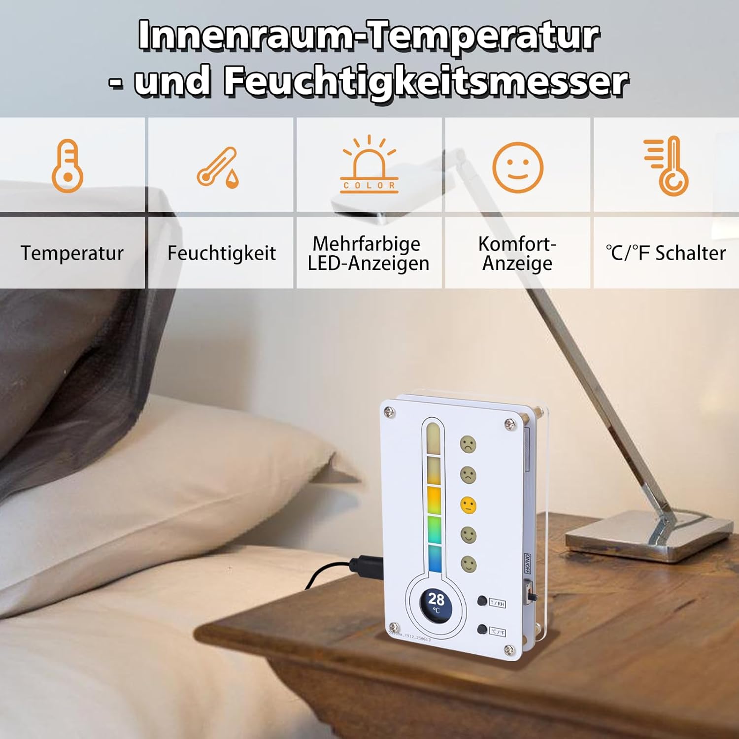 Bausatz DIY Temperatur- & Feuchtigkeitsmesser mit OLED Display Thermo-Hygrometer