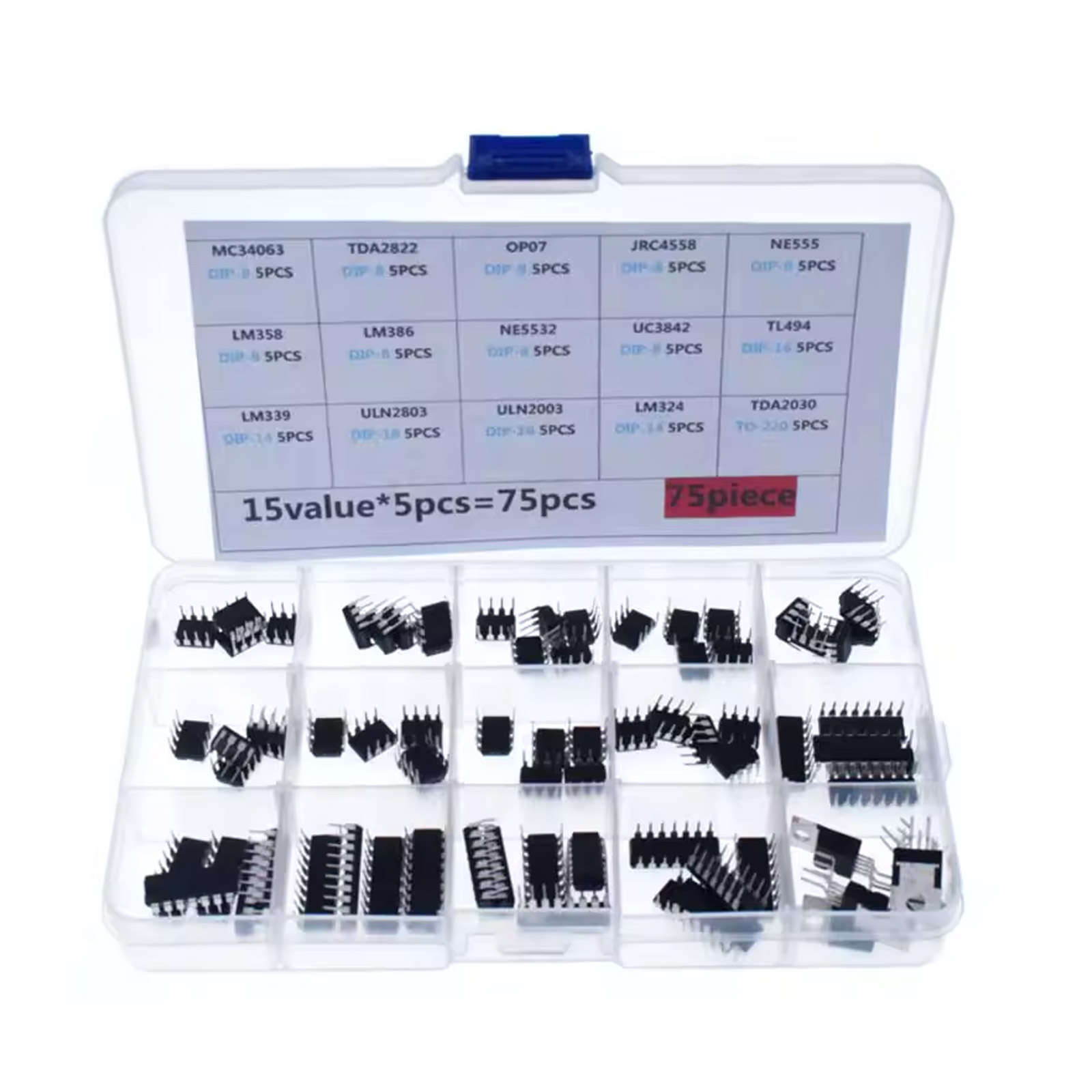 IC DIP Sortiment 75 Teile DIY-Elektronik Kit