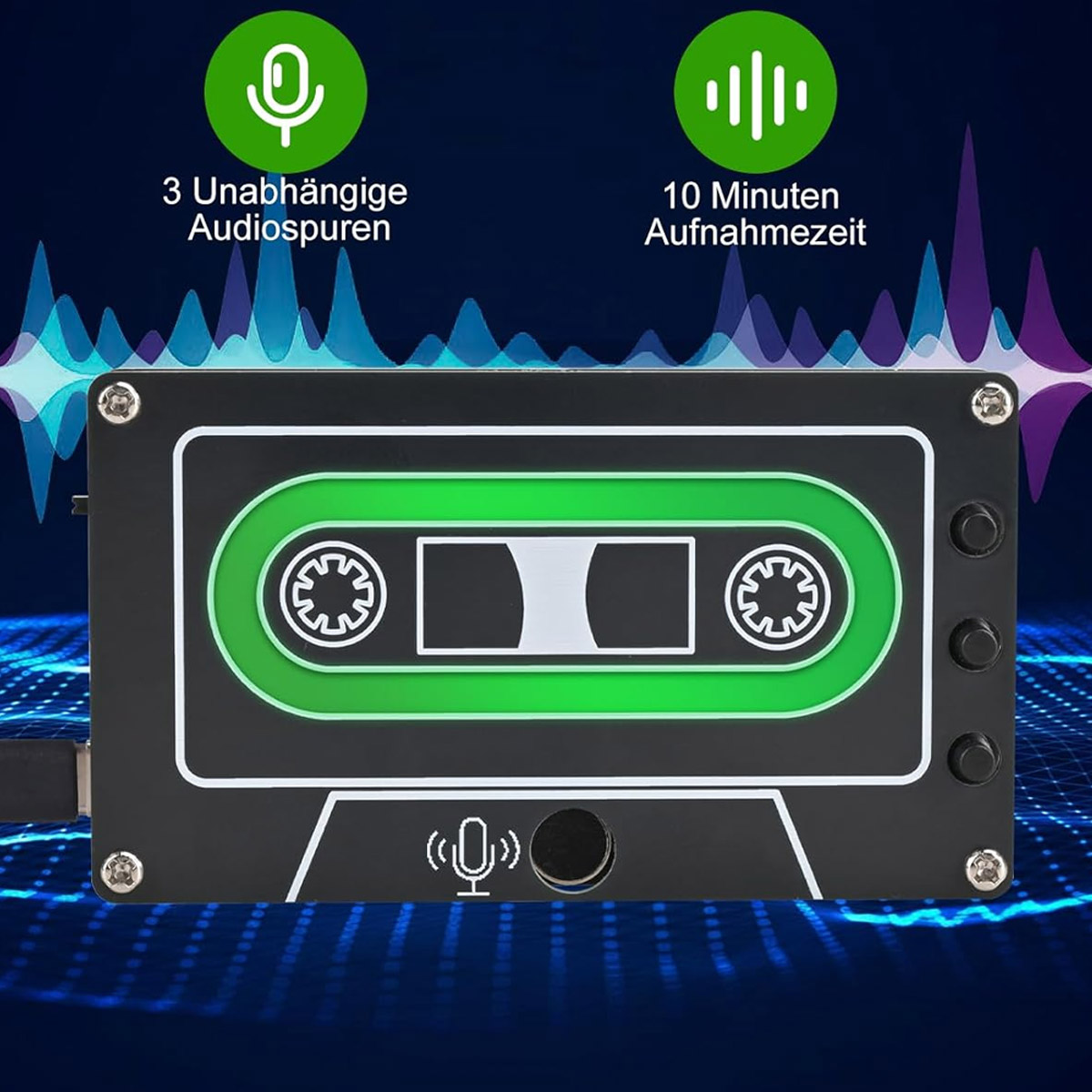 Bausatz Sound Recorder Sprachaufnahme 10 Minuten mit LED Blinklicht