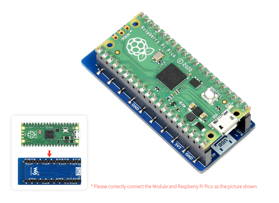 Waveshare ESP8266 WiFi Modul für Raspberry Pi Pico