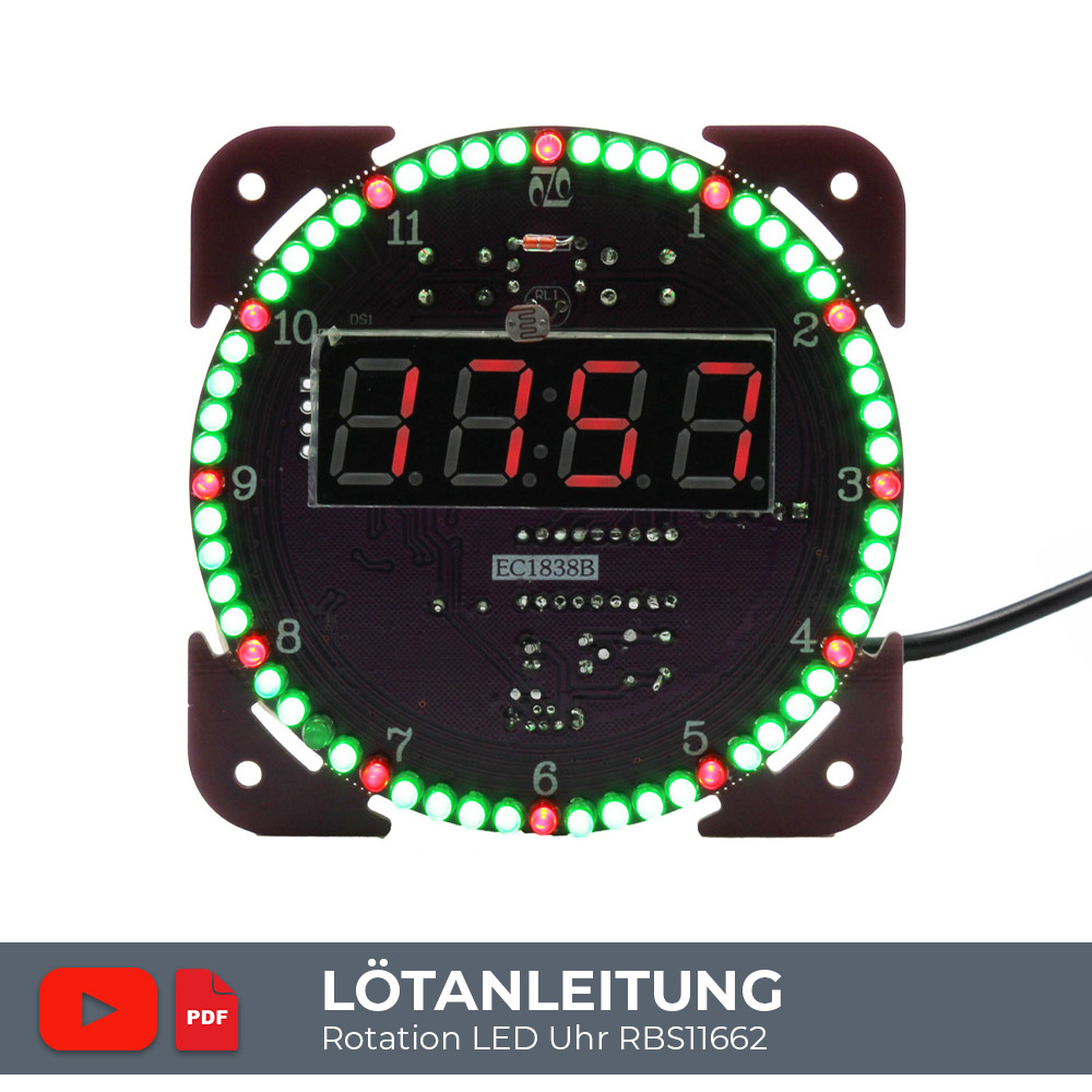 Lötanleitung Rotation LED Uhr