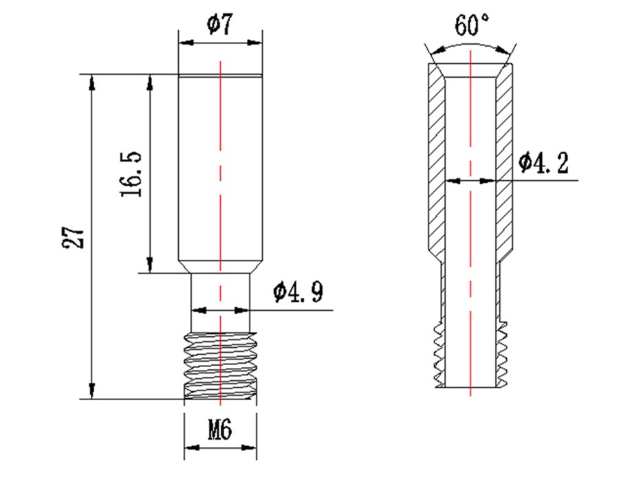 CR-10S/Ender-3 Zuführrohr Nozzle Throat