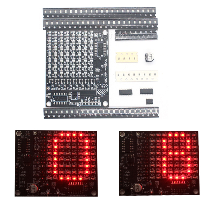 Bausatz 64 SMD LED Matrix Bausatz – Countdown-Anzeige Lötkit für Fortgeschrittene
