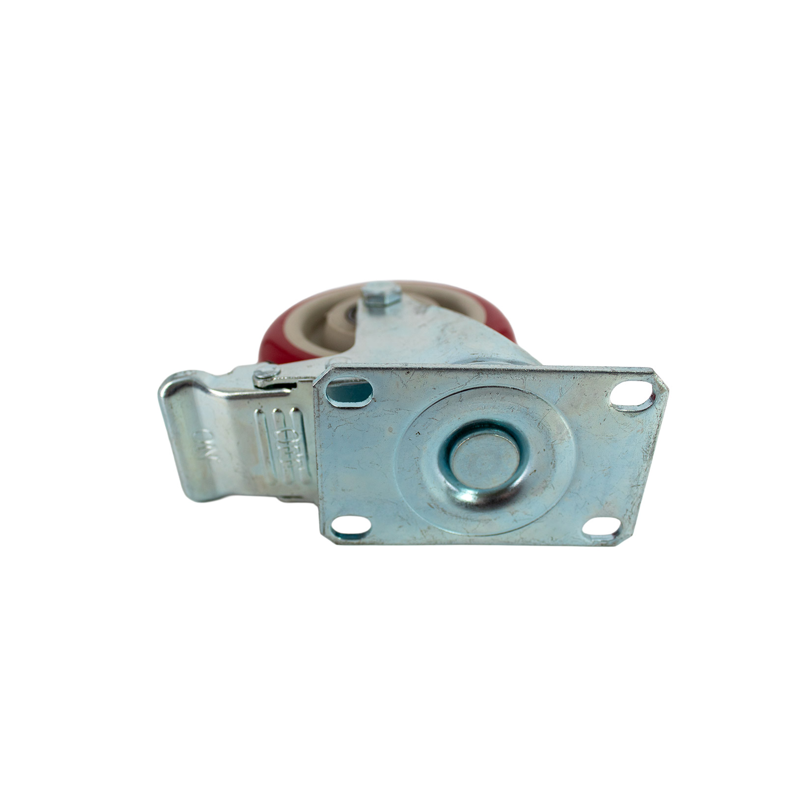 Lenkrolle 75mm 360° drehbar mit Bremse Rot 90kg Traglast