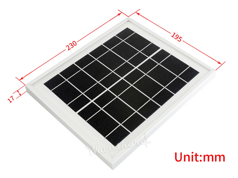 Waveshare Solar Panel 6V / 5W mit 3,5x1,35mm Hohlstecker