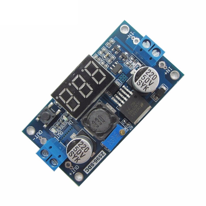 Spannungswandler LM2596 DC-DC Step-Down Regler einstellbar mit LED Voltmeter