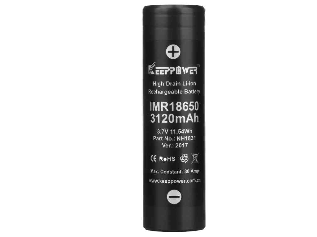 2er Set Keeppower IMR18650 - 3120mAh, 3,6V - 3,7V Li-Ionen-Akku (US18650VTC6)