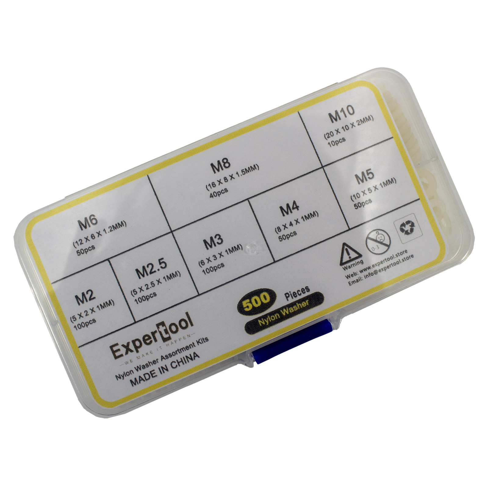 Sortiment Nylon-Unterlegscheiben 500 Teile
