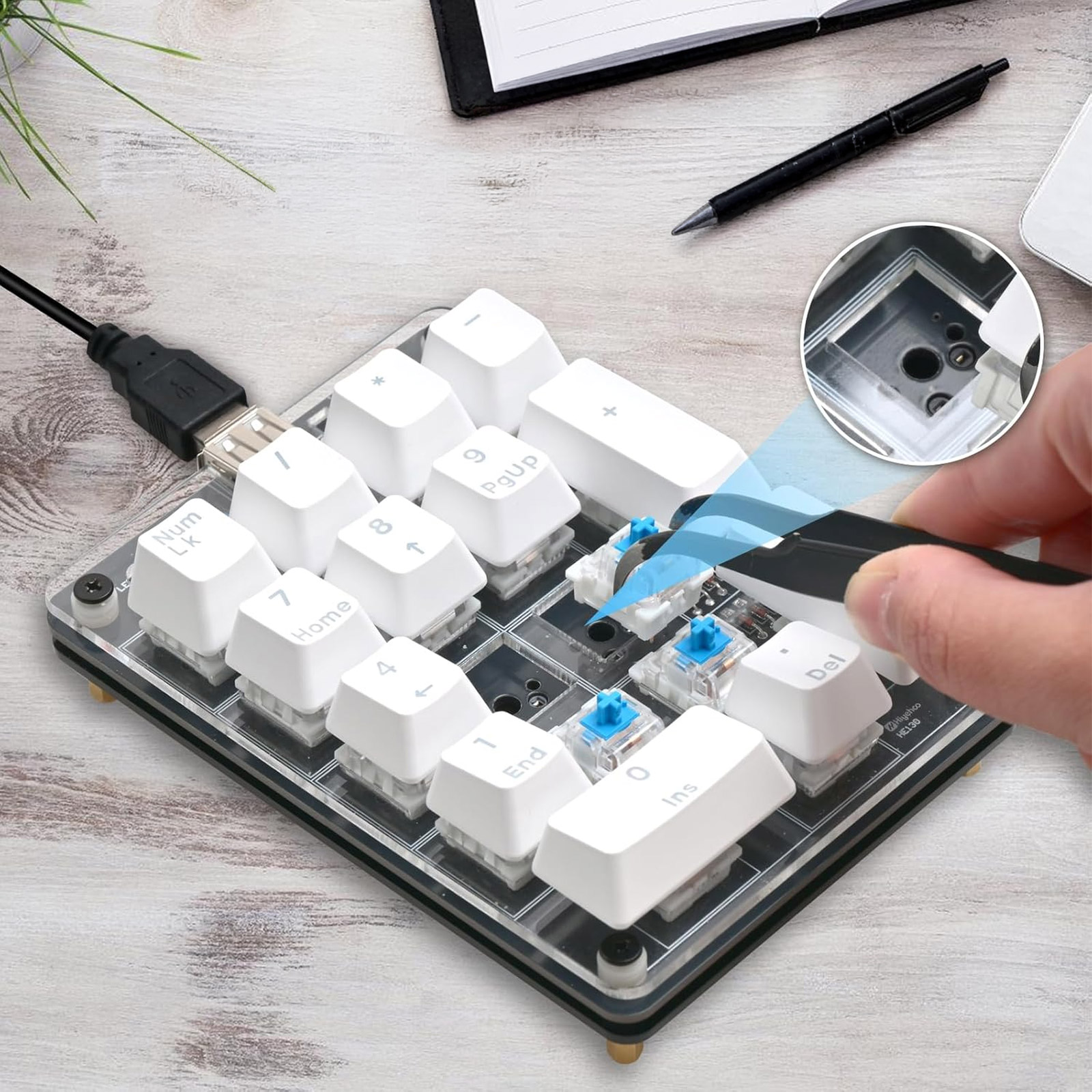 DIY USB Nummernblock Bausatz mit 17 mechanischen Tasten