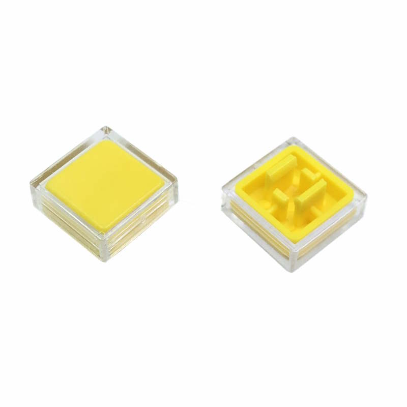 10x A14 Keycaps gelb mit transparenter Abdeckung für 12×12×7,3 mm Taster