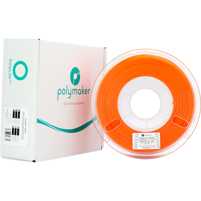 Polymaker PolyLite PETG Filament Orange 1.75mm 1kg
