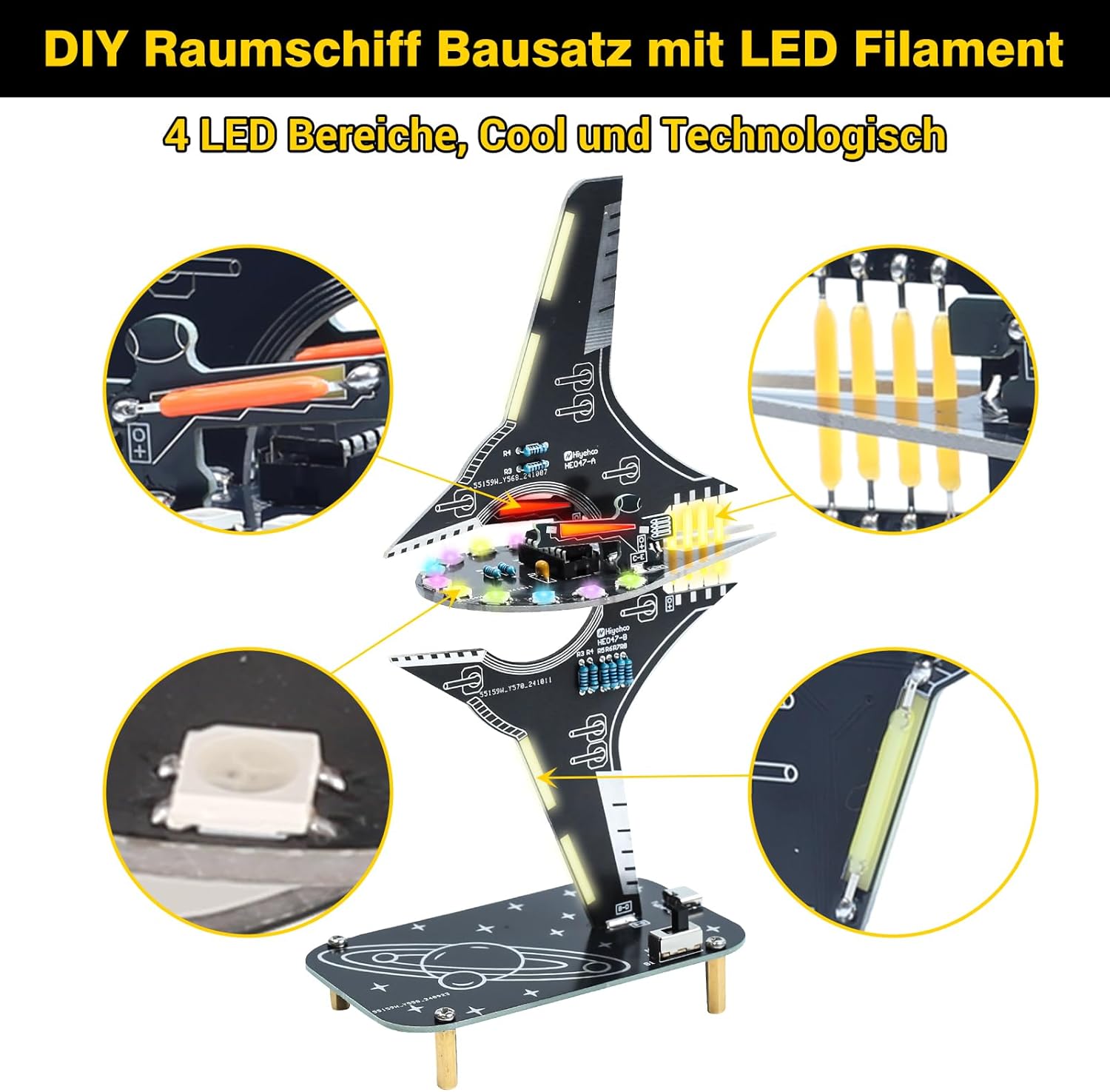 Bausatz DIY LED Raumschiff Elektronik Kit