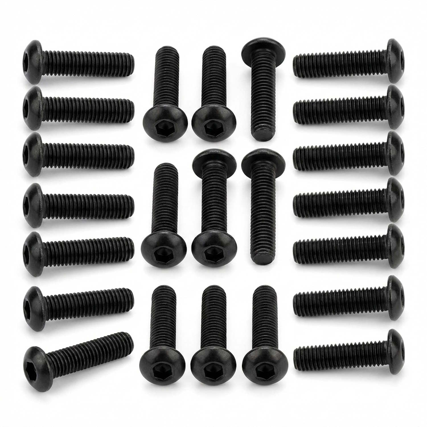 20x M6x20mm Linsenkopfschraube Innensechskant Schwarz
