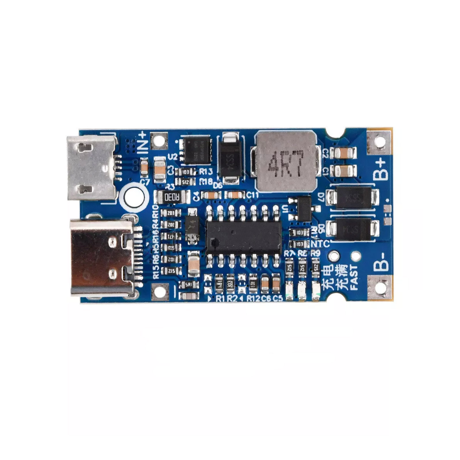 USB-C BMS Li-on Batterie Lademodul 3S 4.5V-15V 18W 3A
