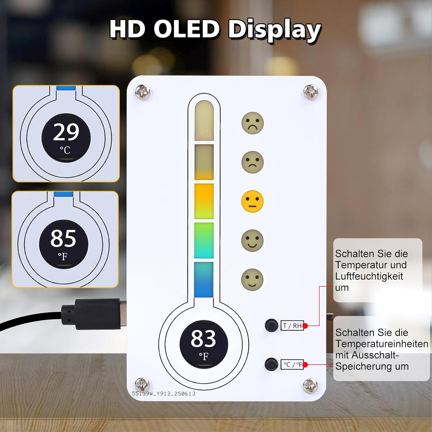 Bausatz DIY Temperatur- & Feuchtigkeitsmesser mit OLED Display Thermo-Hygrometer
