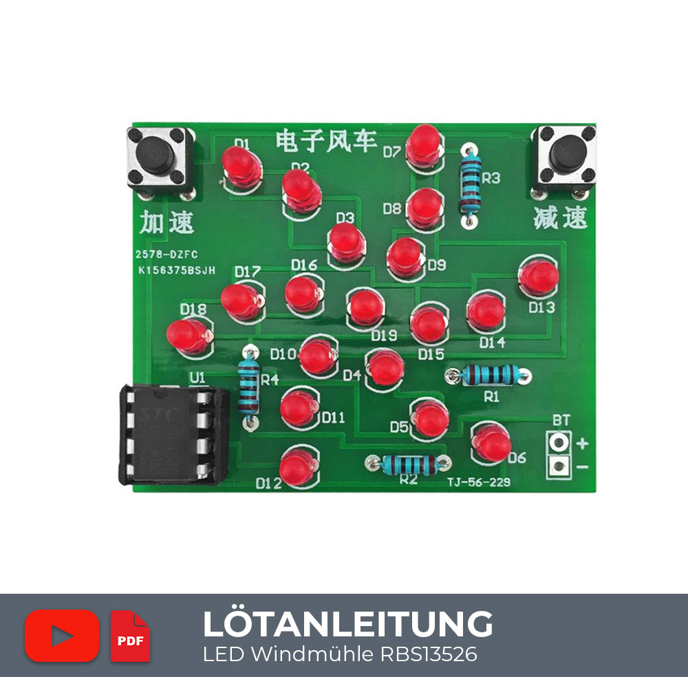 Lötanleitung Elektronische LED Windmühle