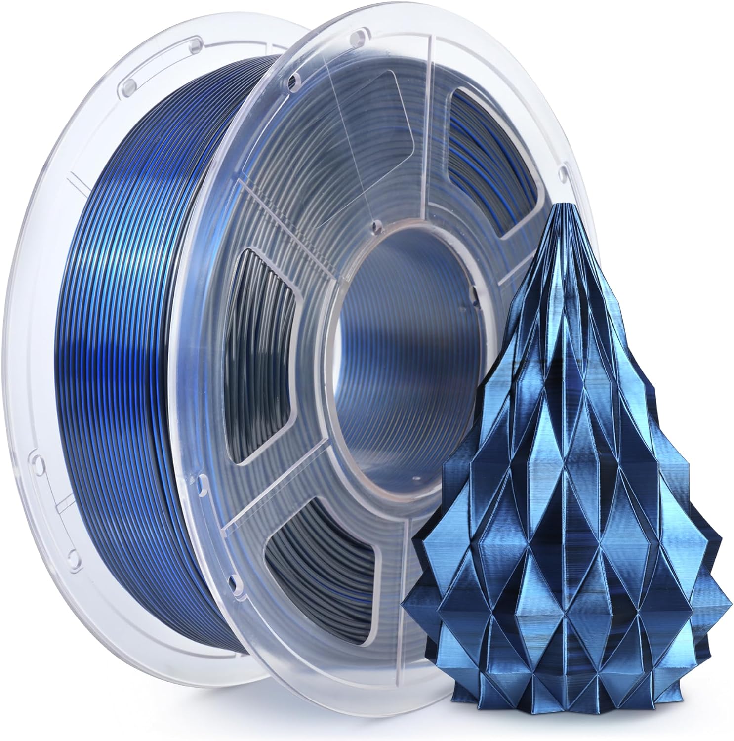 Sunlu Silk PLA+ Dual Color Filament Black Blue 1.75mm 1kg