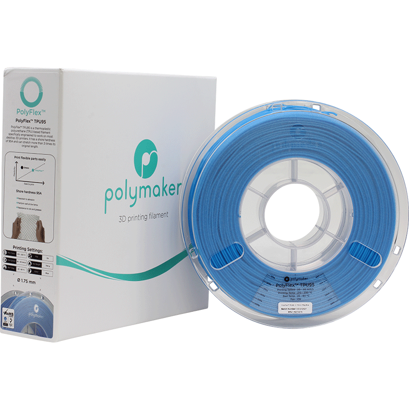 Polymaker PolyFlex TPU95 Filament Blau 1.75mm 750g