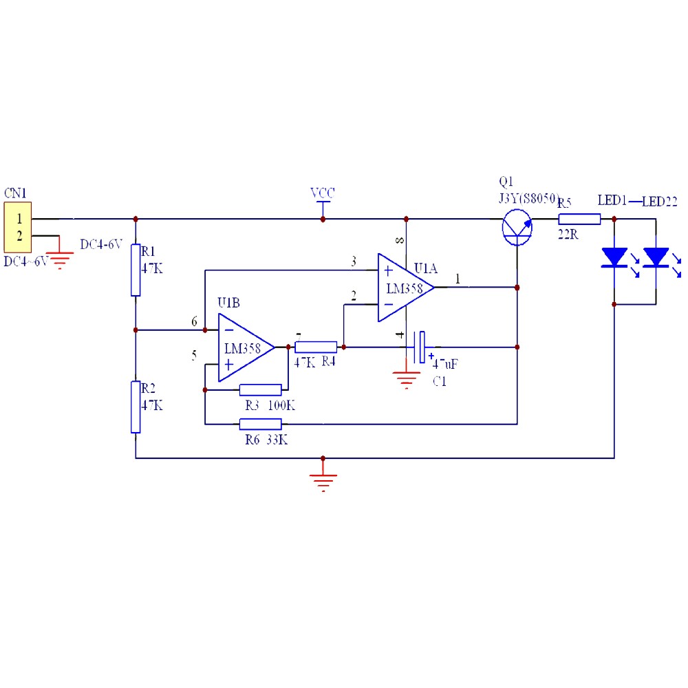 Bausatz Blinkender LED Stern (grün)
