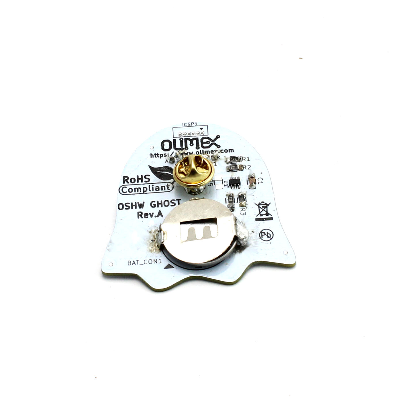Olimex Opensource Hardware Geist Anstecknadel mit 2 LEDs Bausatz