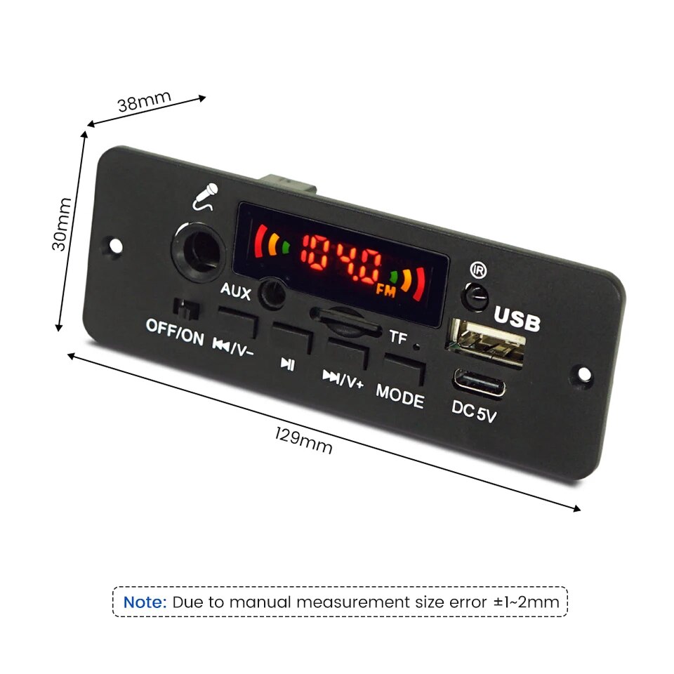 2*5W Bluetooth Verstärker 12V MP3 Decoder Auto Musikplayer FM Radio