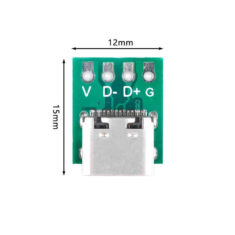 5x USB-C 3.1 Buchse auf Pins Adapterplatine