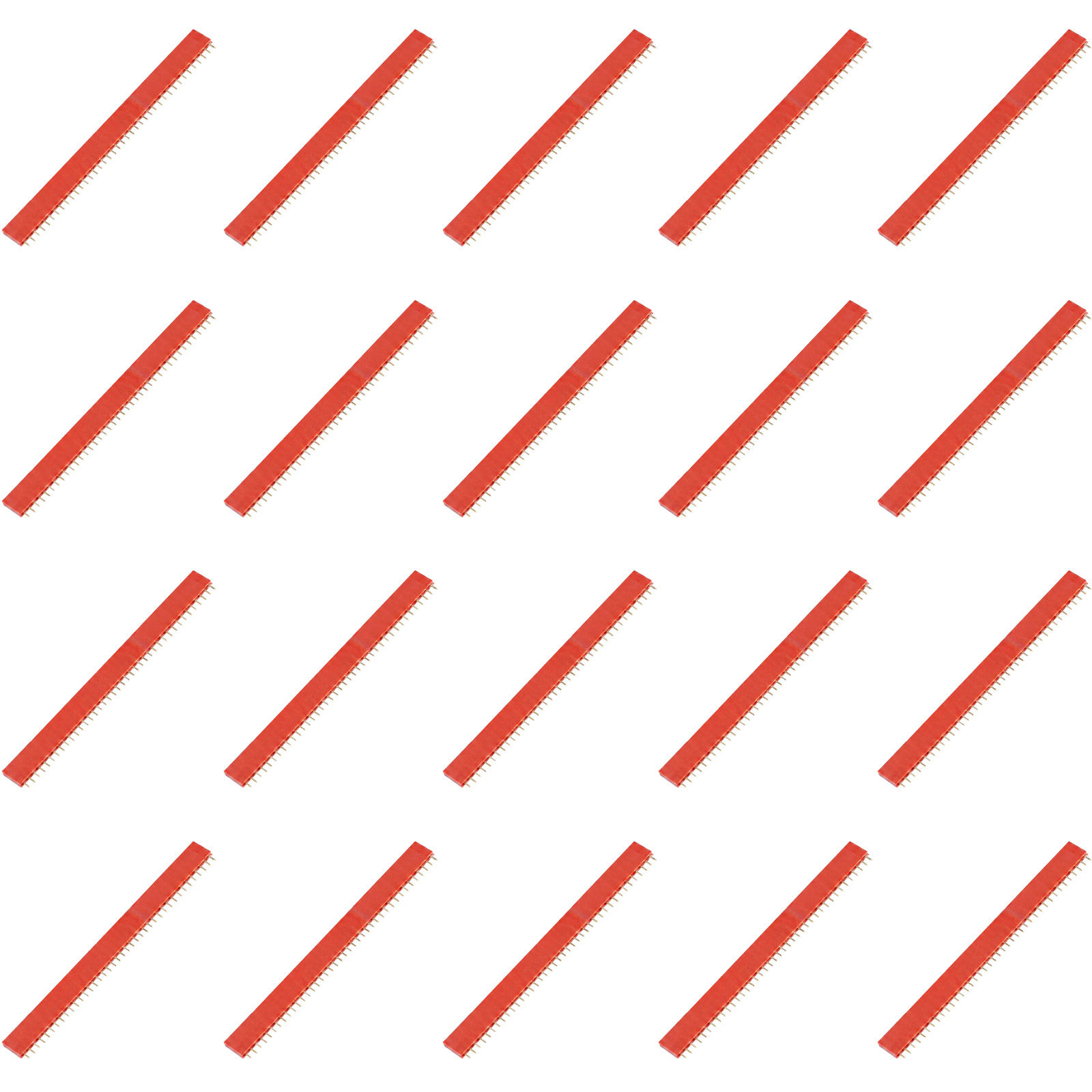 20x Buchsenleiste 40-polig 2,54mm rot