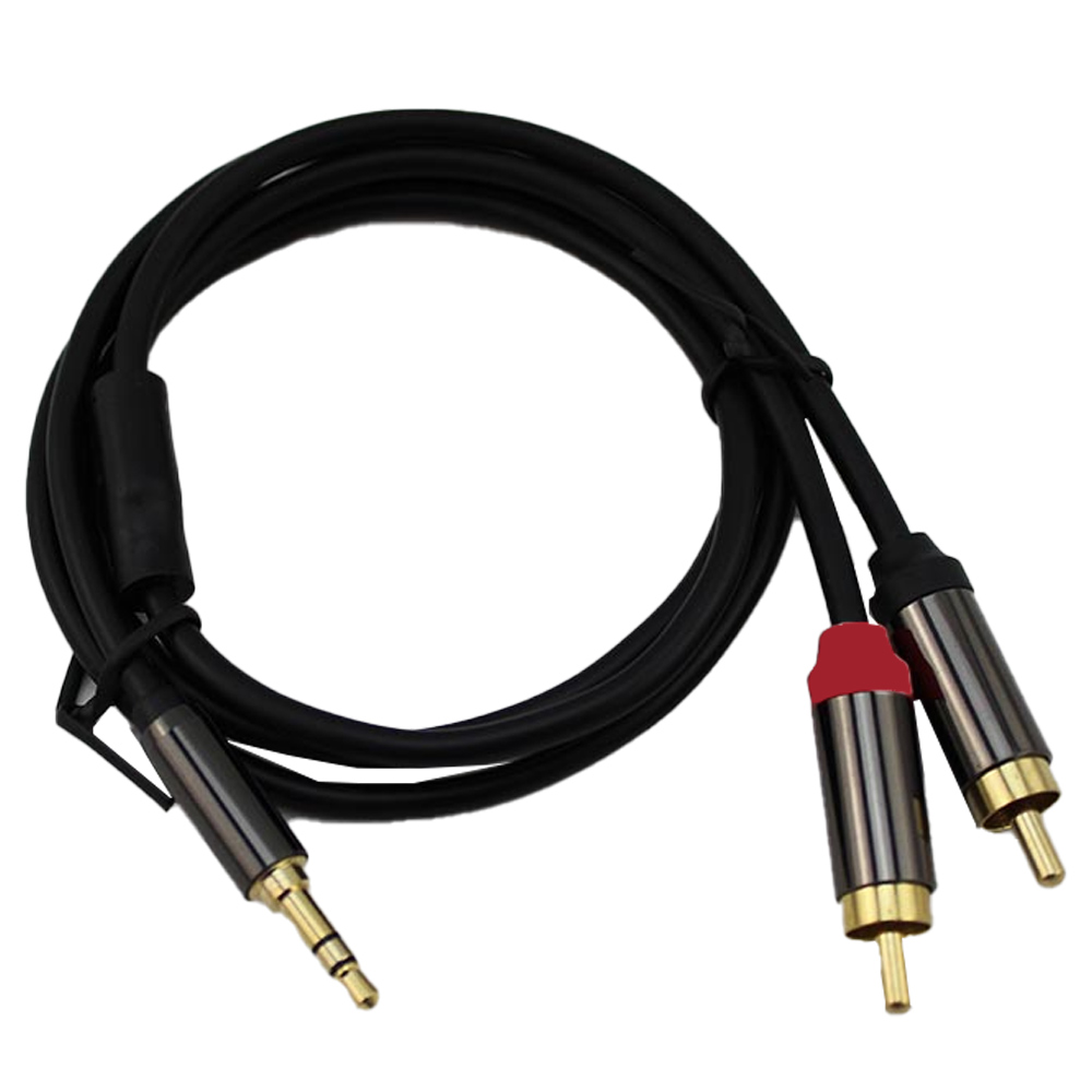 1m Audiokabel, 3,5mm Stereo Stecker auf 2 RCA-Stecker,