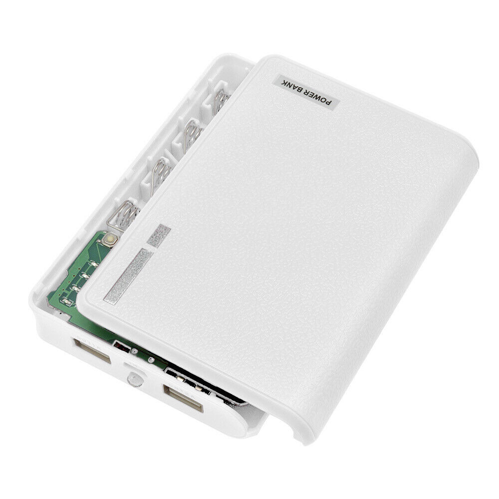 Power Bank Gehäuse 20.000mAh Weiß für 4x 18650 Lithiumbatterien
