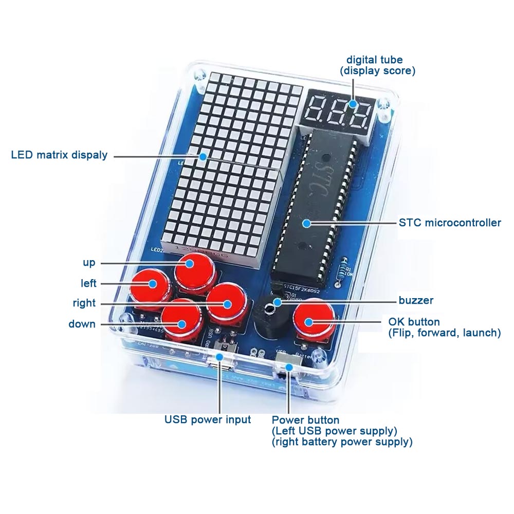 Bausatz Mini Retro Handheld Konsole zum Löten (Rot)