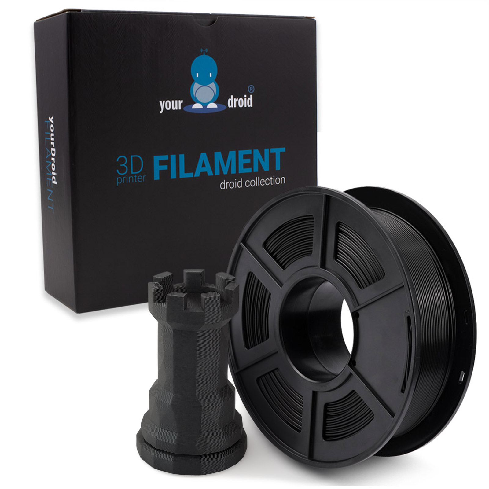 yourDroid PLA plus filament schwarz